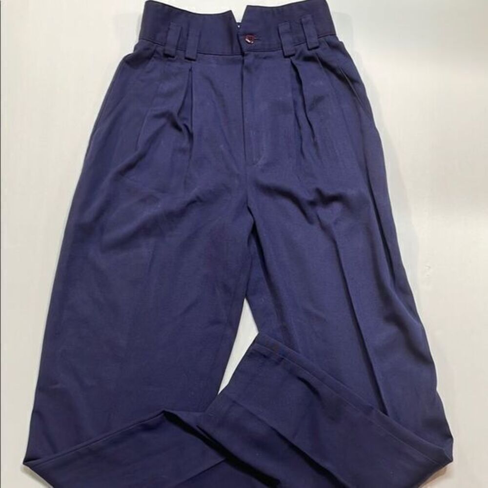 String Bean Womens High waisted Navy Blue Trousers Sz 3/4